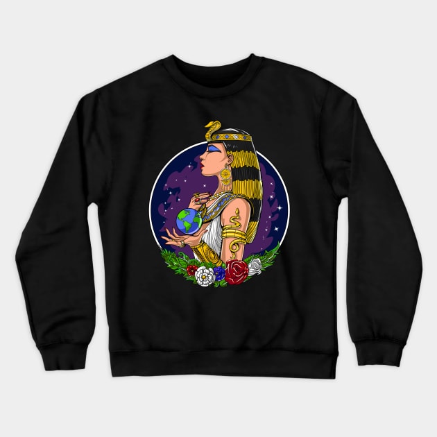 Egyptian Queen Cleopatra Crewneck Sweatshirt by underheaven